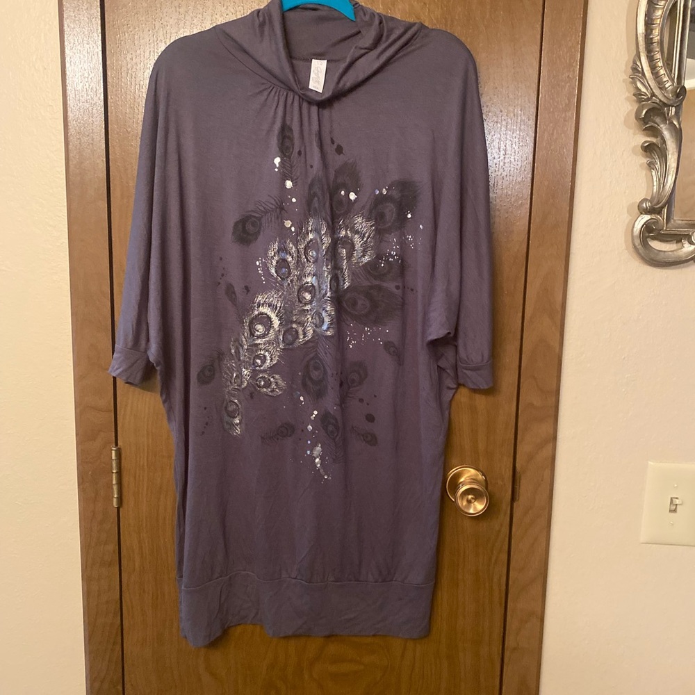 Peacock feather tunic L